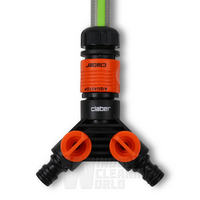 Claber 2-way Hose Splitter w/ Valves