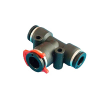 Red Clip Push-Fit T Connector for Quik-LoQ