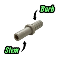 8mm Stem to 8mm Barb Adaptor