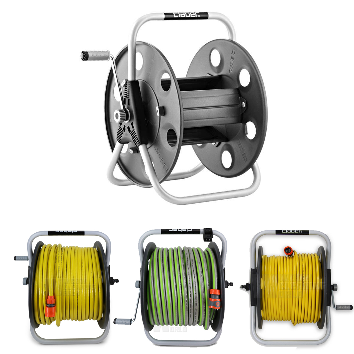 CLABER Lightweight WHEELED Metal Hose Reel 100m Window Cleaning