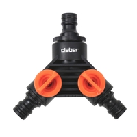 Claber 2-way Hose Splitter w/ Valves