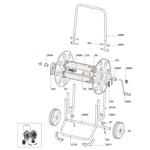 Claber Gemini Hose Reel Spare Parts