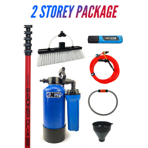 Water Fed Pole Kit, 20ft Length Water Fed Brush w/ Squeegee, 6m Water Fed  Cleaning System
